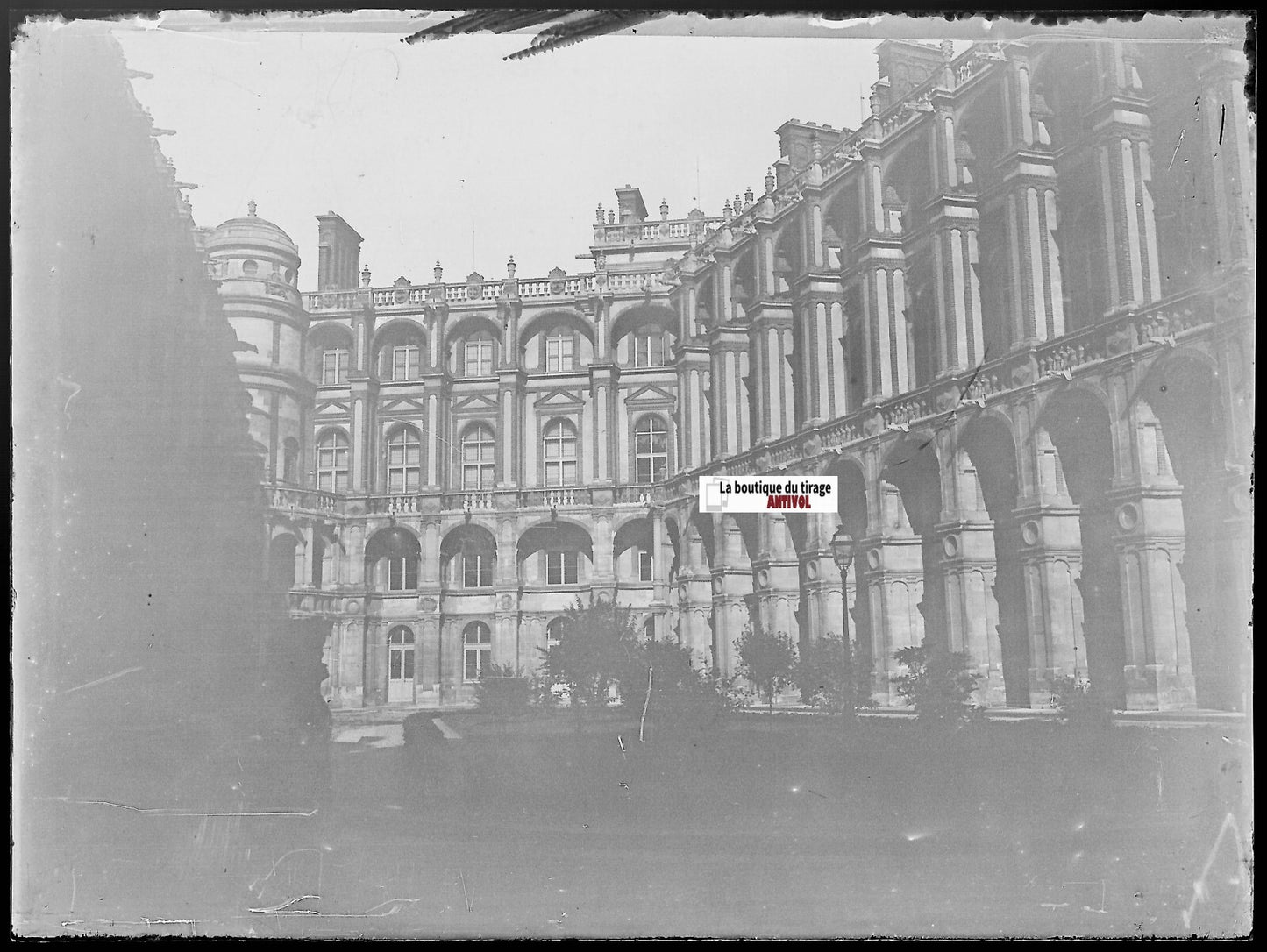 Château Saint-Germain-en-Laye, Plaque verre photo, négatif noir & blanc 9x12 cm