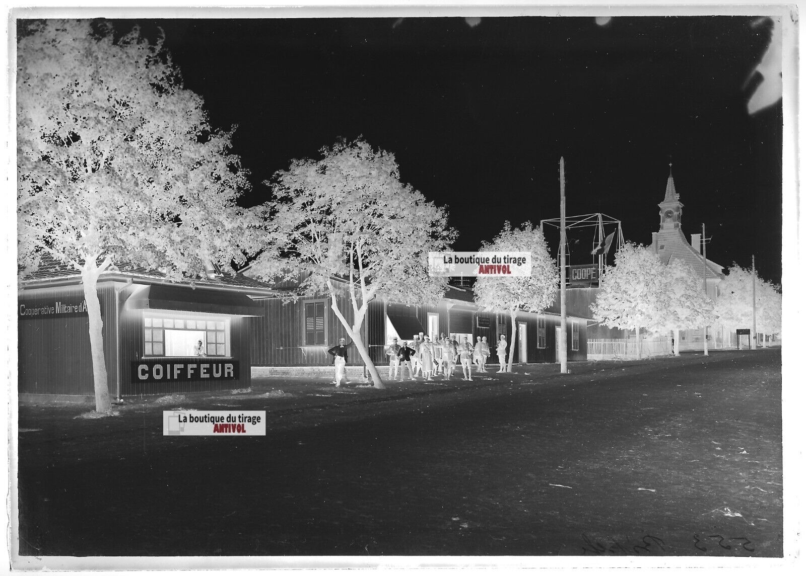 Camp Bitche, soldats guerre, photos plaque de verre, lot de 5 négatifs 13x18 cm