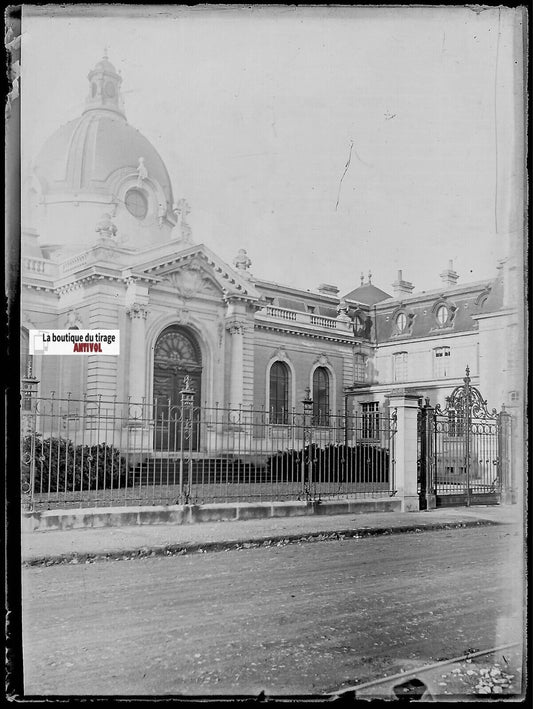 Rennes, Asile de Saint-Méen, Plaque verre photo, négatif noir & blanc 9x12 cm