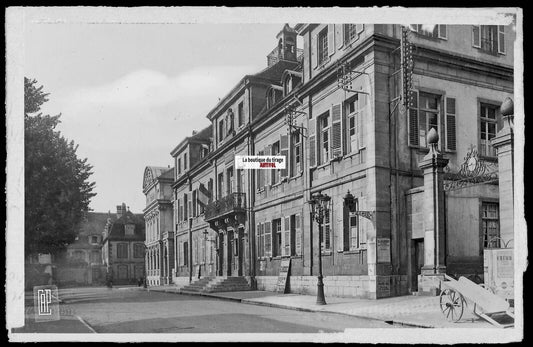 Plaque verre photo négatif noir & blanc 9x14 cm Montbéliard, Hôtel de Ville