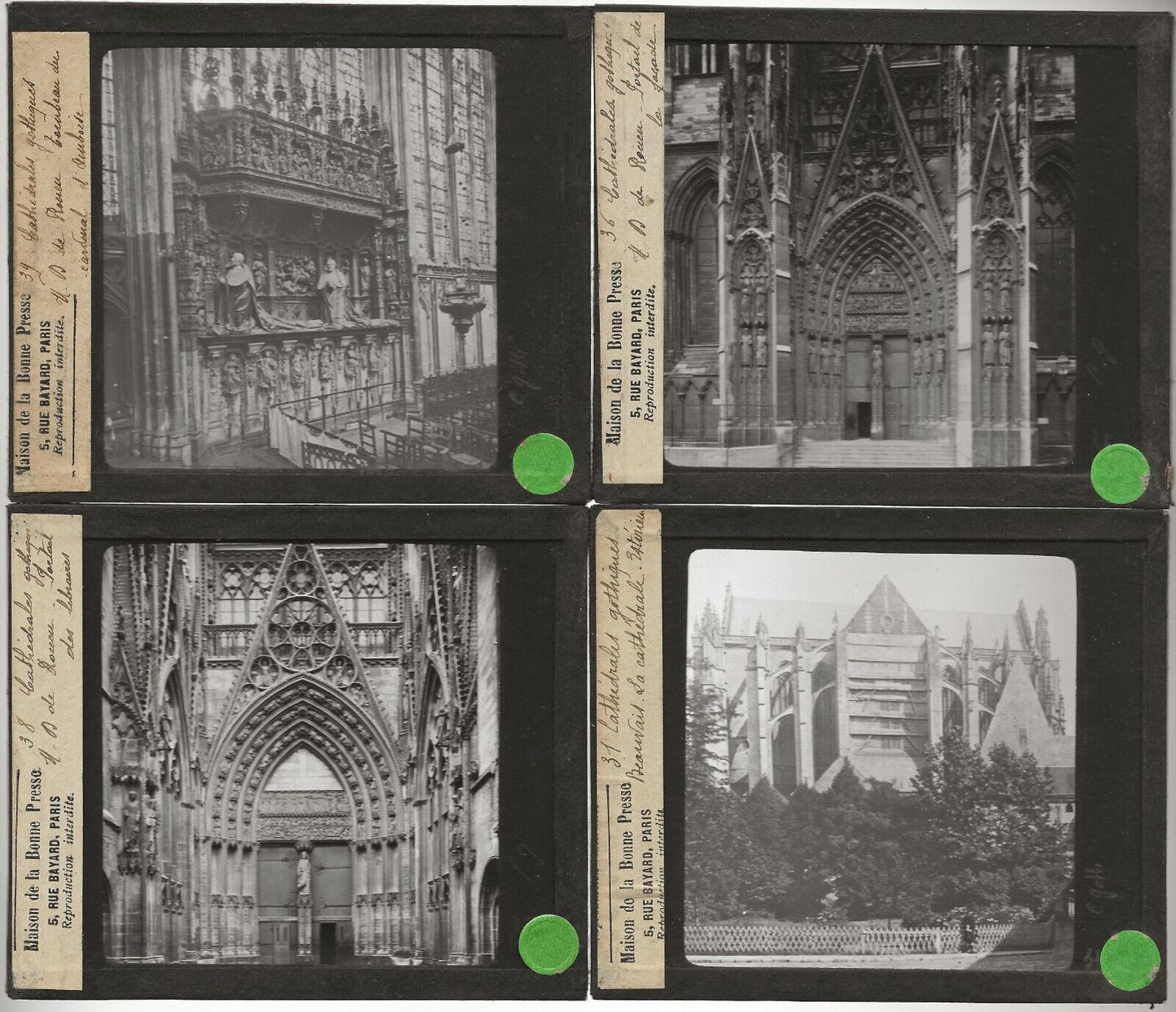 Rouen, Scènes religieuses, photos plaques de verre, lot 10 positifs 8,5x10 cm