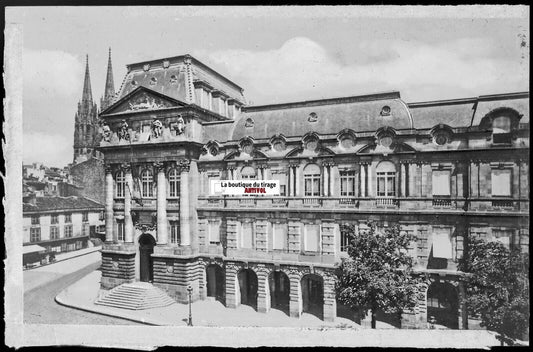 Plaque verre, photo négatif noir & blanc 9x14 cm, Clermont-Ferrand, Préfecture