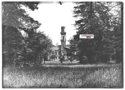 Plaque verre photo positif noir & blanc 13x18 cm Tarbes jardin Massey Muséum