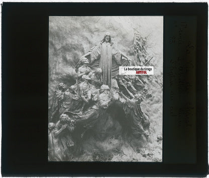 L’apothéose divine, Jésus, photo plaque verre, noir & blanc, positif 8,5x10 cm