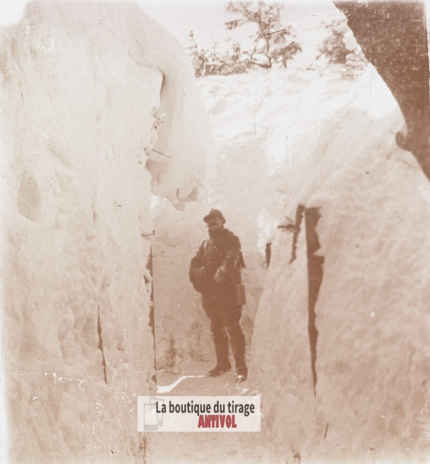 Hilsenfirst, Vosges, guerre WW1, plaque verre stéréo, photo 4,5x10,7 cm
