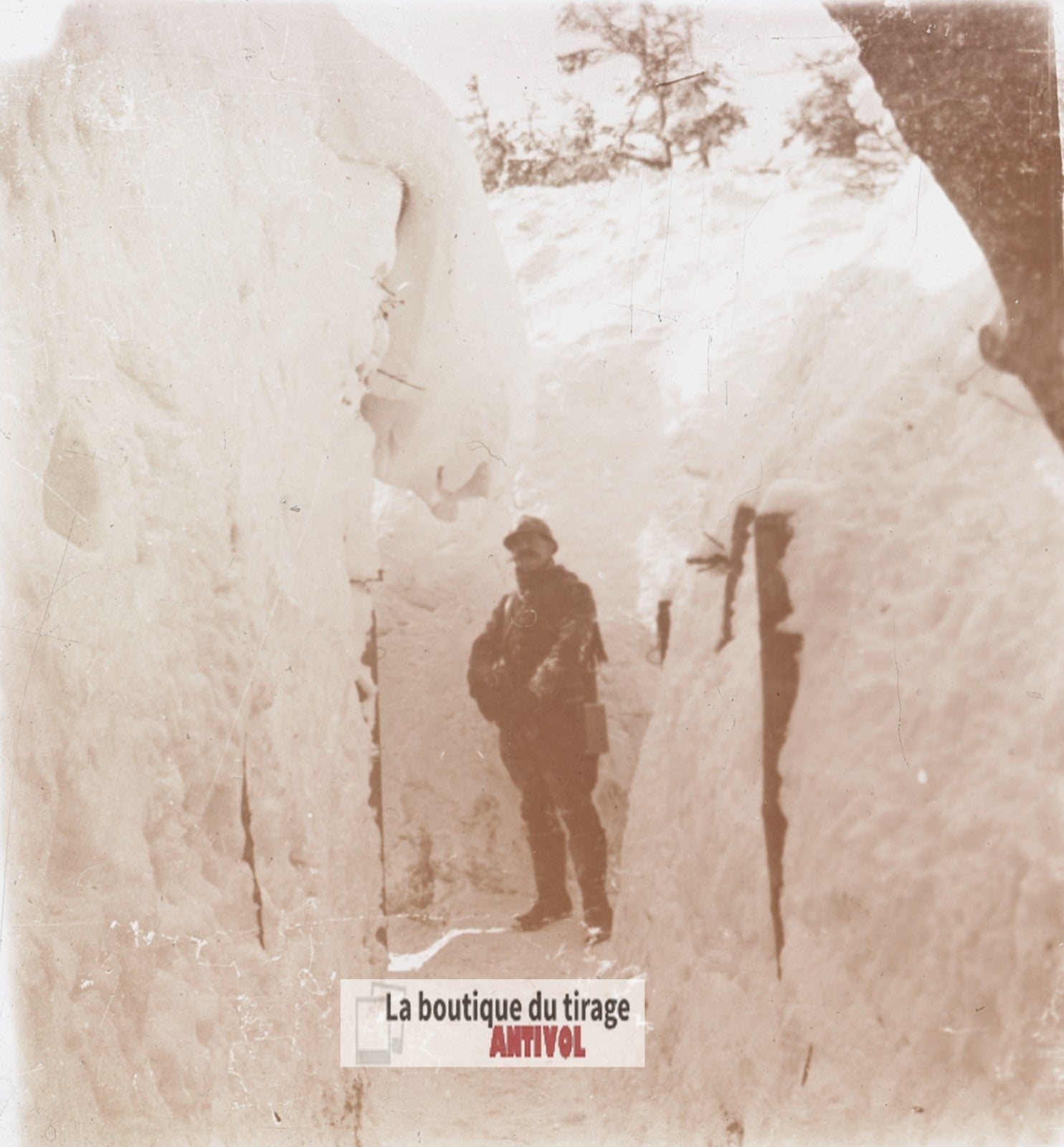 Hilsenfirst, Vosges, guerre WW1, plaque verre stéréo, photo 4,5x10,7 cm