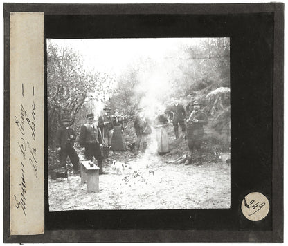 Chasse, Cerny-lès-Bucy, photo ancienne plaque de verre, positif 8,5x10 cm