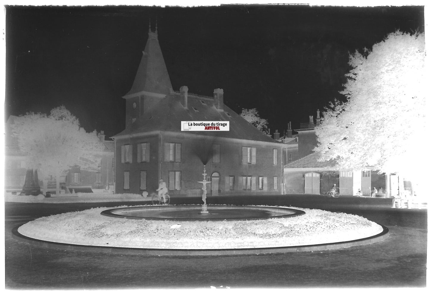 Oyonnax, Pièce d'Eau, Plaque verre photo, négatif noir & blanc 10x15 cm France