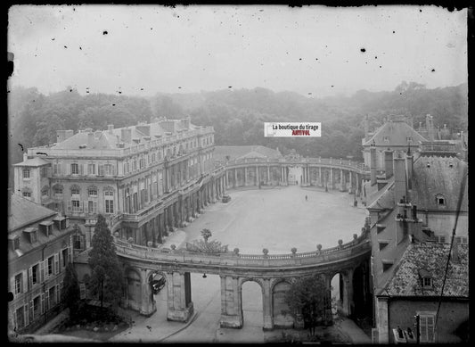 Plaque verre photo ancienne négatif noir et blanc 13x18 cm Nancy Hémicycle