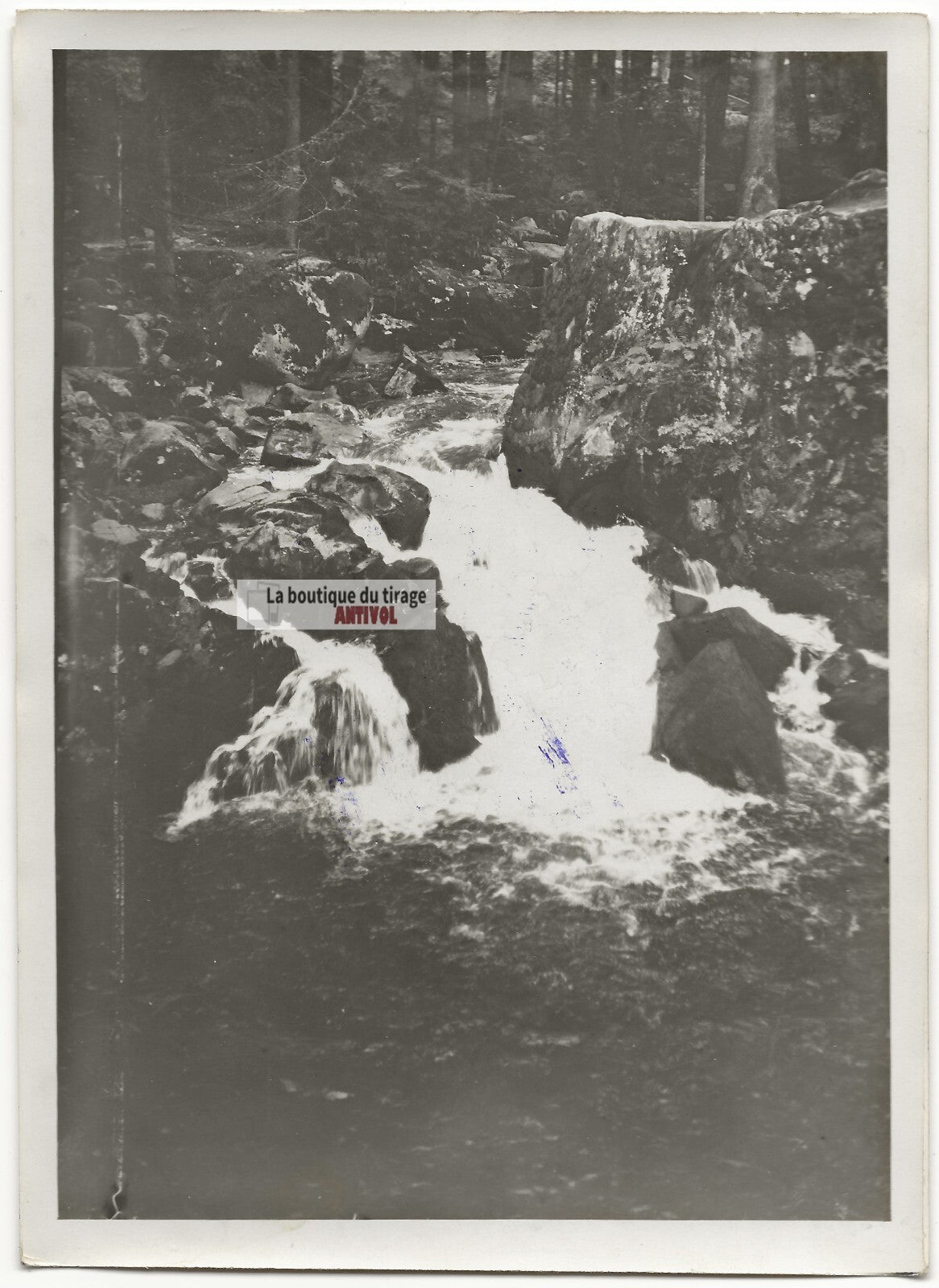 Plaque verre photo ancienne négatif noir et blanc 13x18 cm Gérardmer saut Cuves