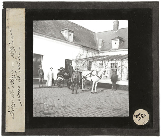 Chasse, Cerny-lès-Bucy, photo ancienne plaque de verre, positif 8,5x10 cm