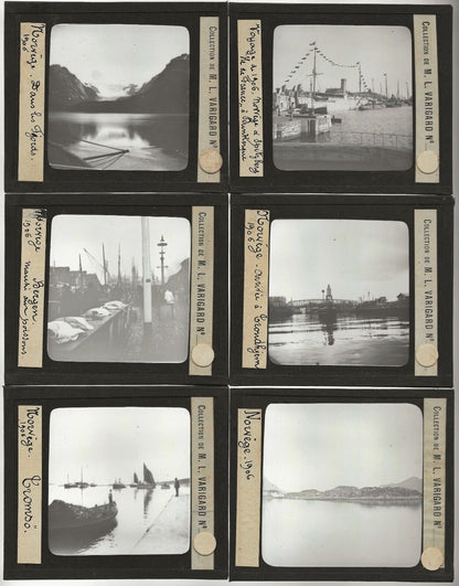 Norvège, bateaux, Tromsø, photos plaques de verre, lot 10 positifs 8,5x10 cm