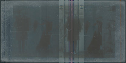 Scène de vie, Longchamp, Paris, plaque verre stéréoscopique, positif 8,5x17 cm