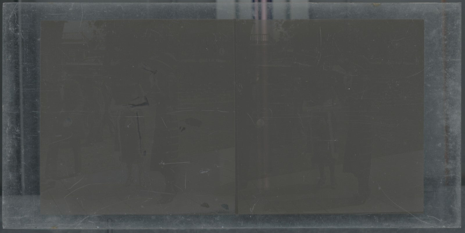 Hippodrome de Longchamp, Paris, plaque verre stéréoscopique, positif 8,5x17 cm