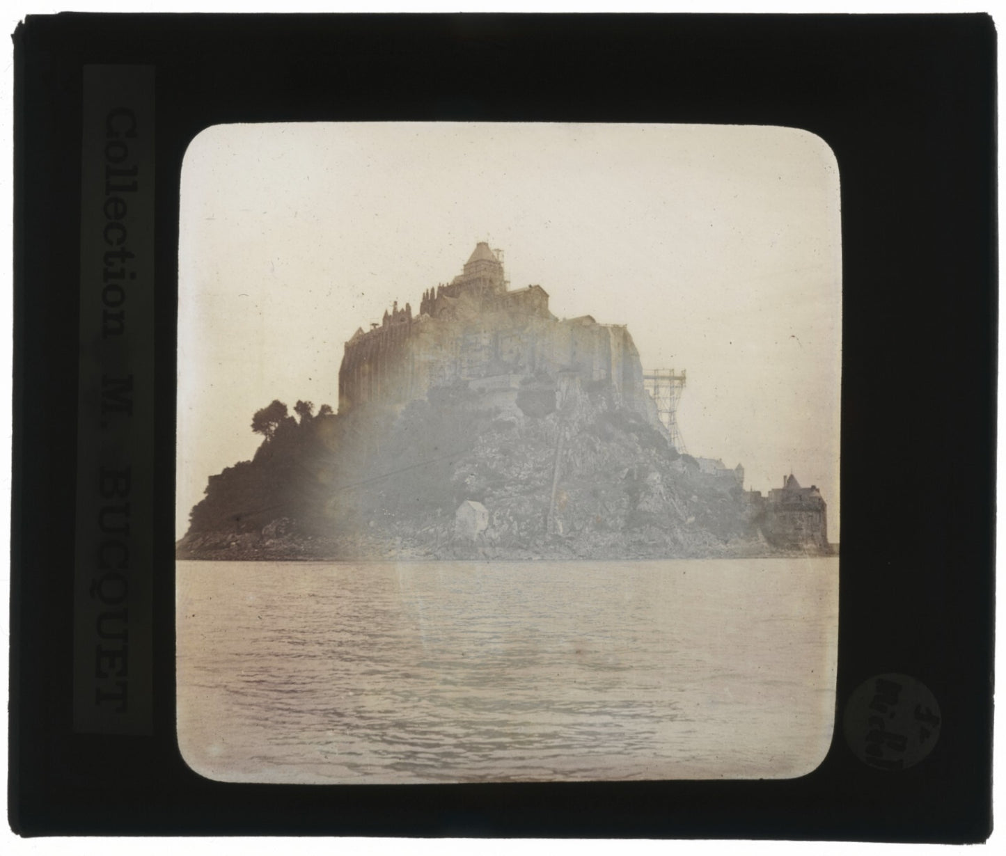 Le Mont Saint-Michel, photo ancienne plaque verre, positif 8,5x10 cm