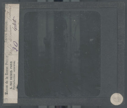 Chef de Bédouins, photo ancienne plaque verre, noir & blanc, positif 8,5x10 cm