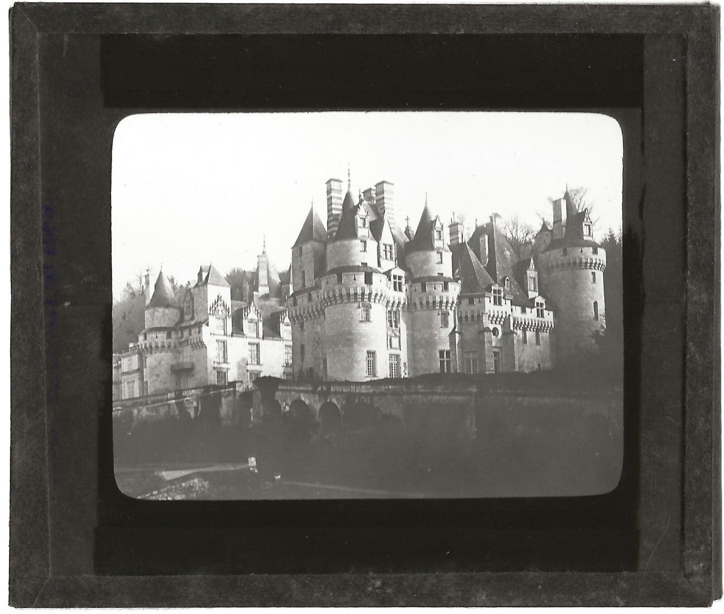 Château D'Ussé, France, photo ancienne plaque de verre, positif 8,5x10 cm