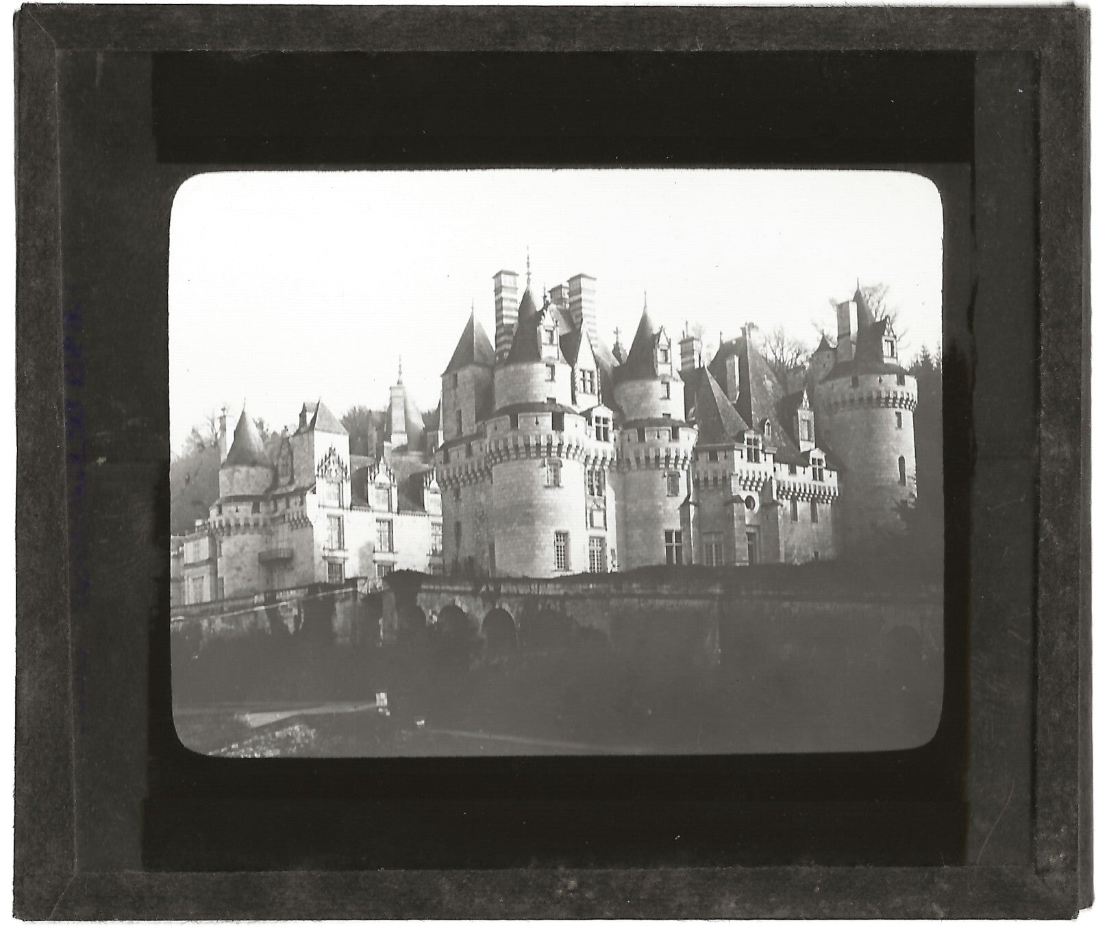 Château D'Ussé, France, photo ancienne plaque de verre, positif 8,5x10 cm