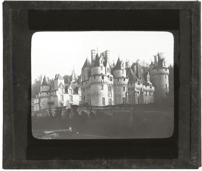 Château D'Ussé, France, photo ancienne plaque de verre, positif 8,5x10 cm