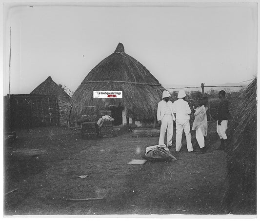 Colonisation, Soudan, Mali, Plaque verre photo, positif noir et blanc 8x10 cm