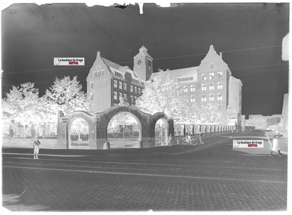 Plaque verre photo ancienne négatif noir et blanc 13x18 cm Colmar France vintage