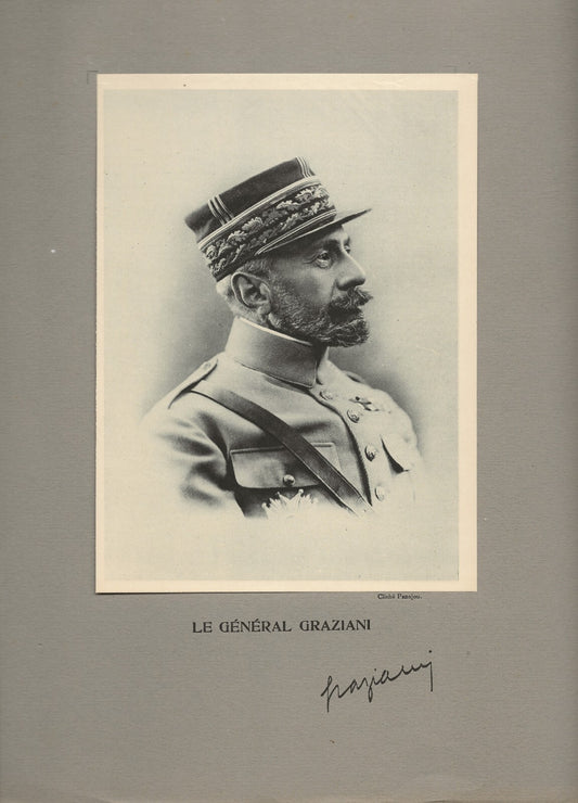 Photo ancienne, portrait militaire général Graziani, cliché Panajou, militaria