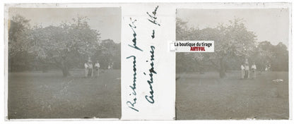 Voyage en Angleterre, Plaque verre stéréo, positif noir & blanc 4,5x10,7 cm