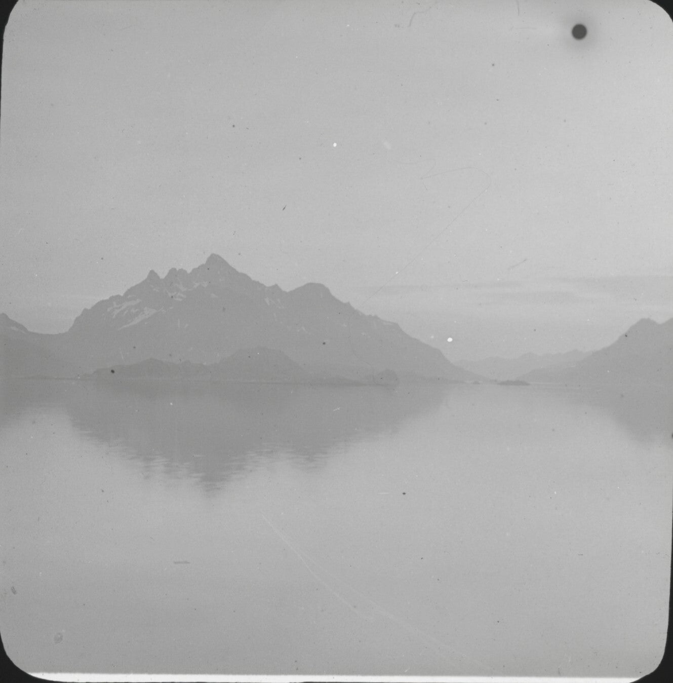 Paysage mer, Norvège ou Suéde, photo ancienne plaque de verre, positif 8,5x10 cm