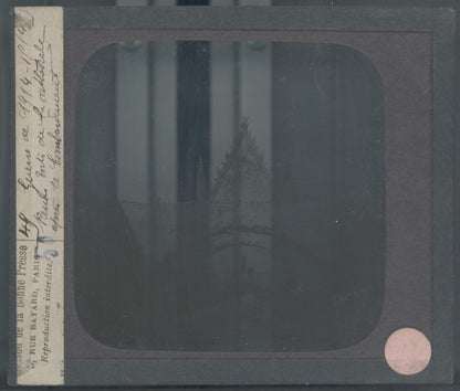 Reims, bombardement guerre, photo plaque verre, noir & blanc, positif 8,5x10 cm