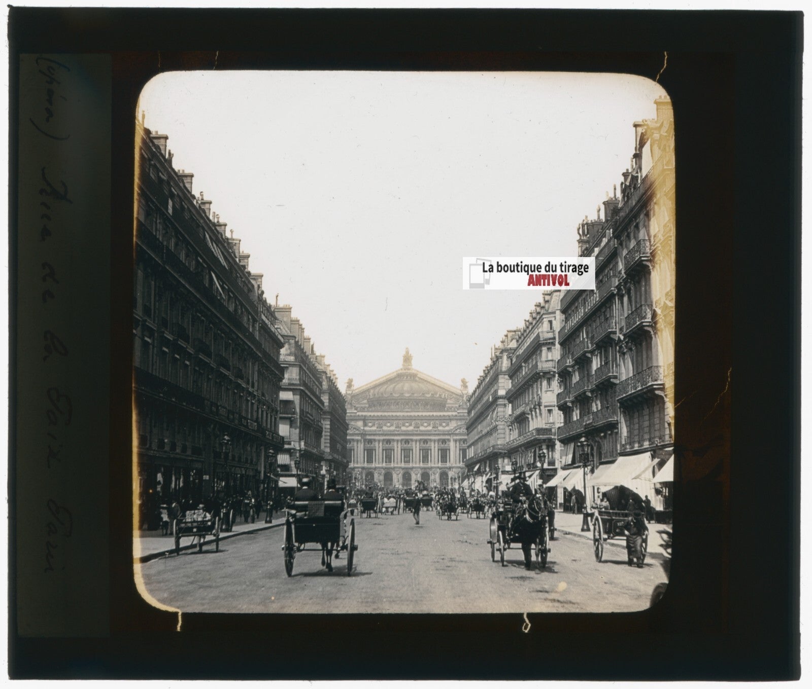 Rue de la Paix, Paris, photo plaque verre, noir & blanc , positif 8,5x10 cm