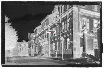 Plaque verre photo négatif noir & blanc 9x14 cm Montbéliard, Hôtel de Ville