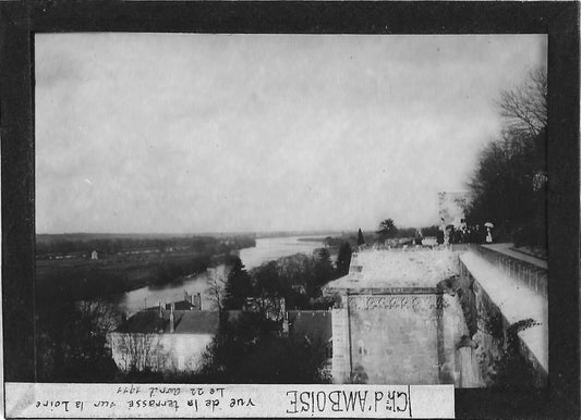 Plaque verre photo ancienne positif noir et blanc 6x9 cm château Amboise Loire 