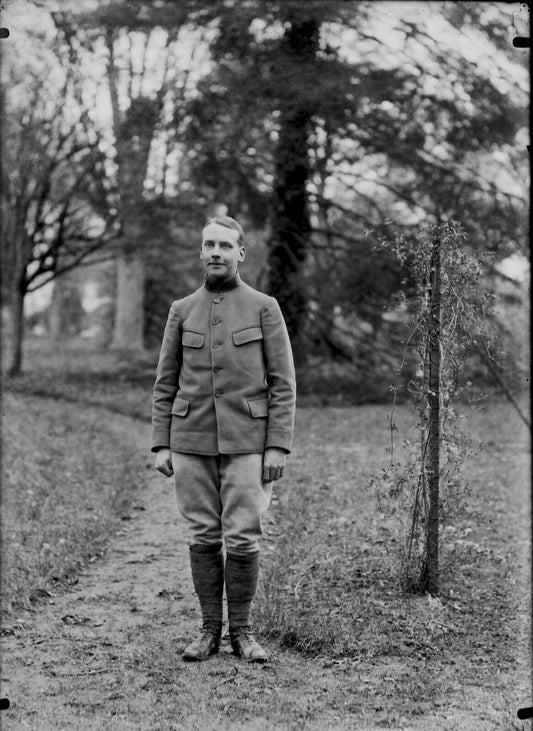 Plaque verre photo ancienne négatif 13x18 cm soldat militaire vintage 