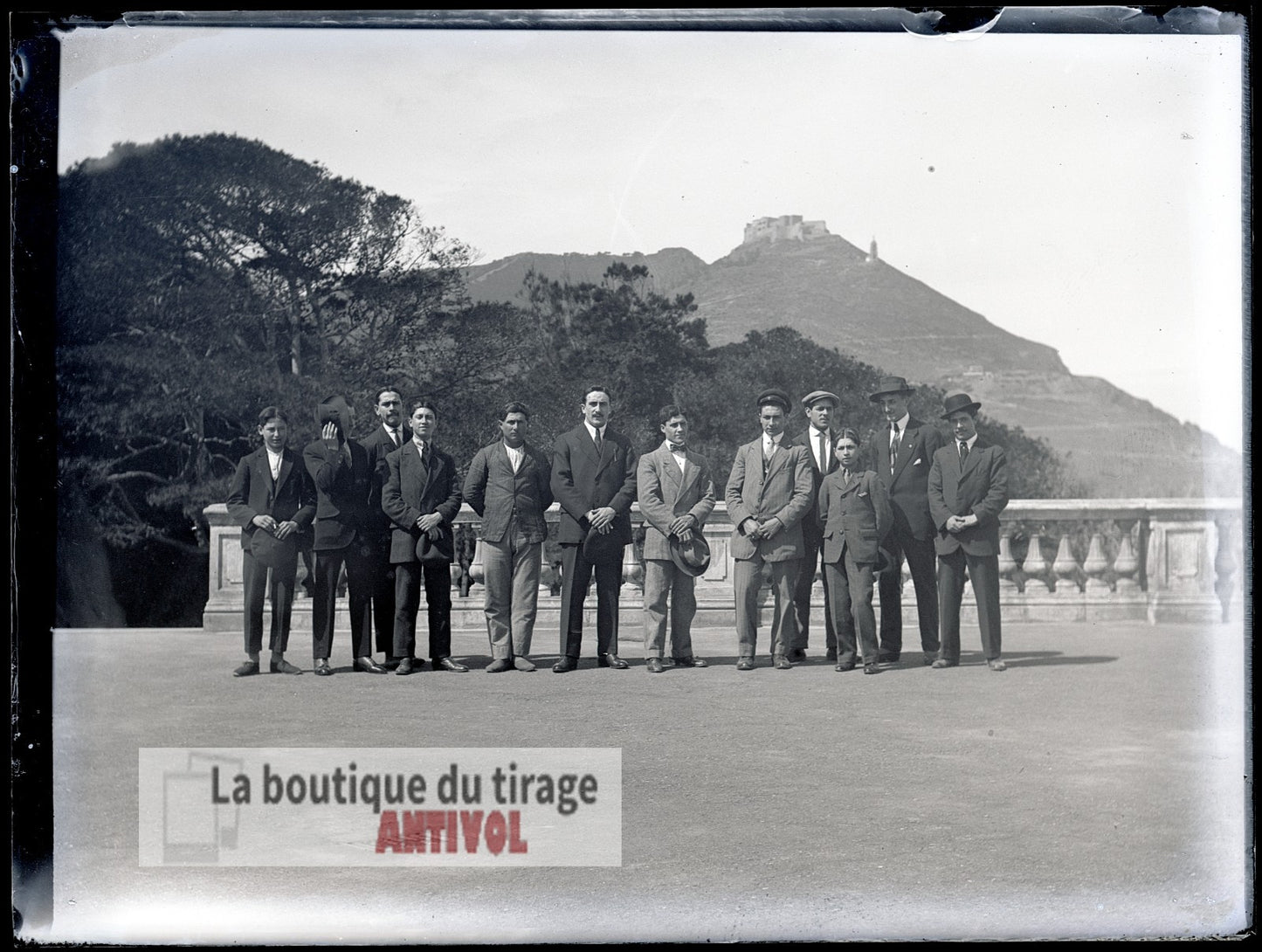 Fort de Santa Cruz, Oran, Algérie, plaque verre, photo ancienne, négatif 9x12 cm