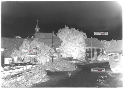 Plaque verre photo ancienne négatif noir et blanc 13x18 cm Brumath Fleischel