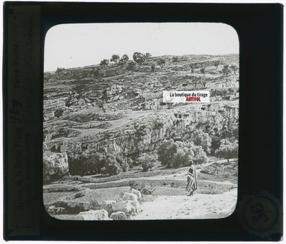 Le champ de Haceldama, photo plaque verre, noir & blanc, positif 8,5x10 cm