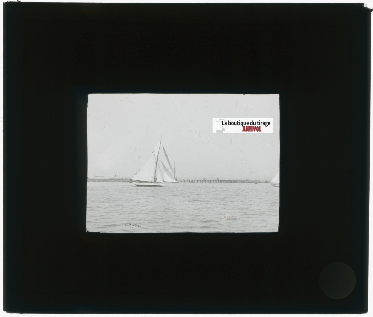 Yokohama, Japon, bateaux, photo plaque verre, noir & blanc, positif 8,5x10 cm