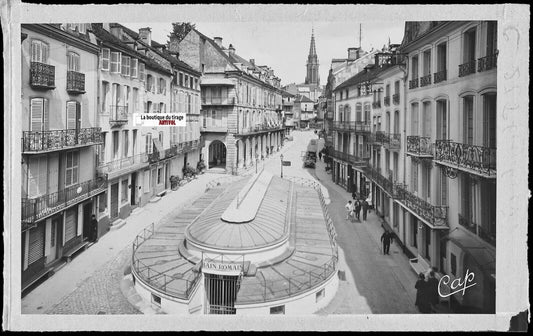 Plaque verre photo, négatif noir & blanc 9x14 cm, Plombières-les-Bains, Vosges