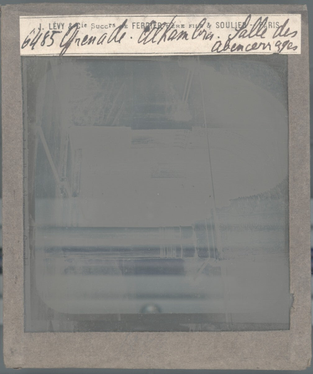 Grenade, Alhambra, Abencerages, photo plaque de verre, positif 8,5x10 cm