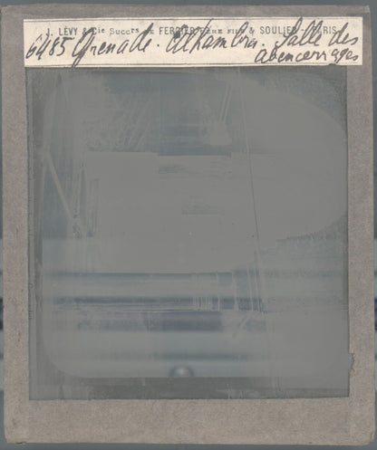 Grenade, Alhambra, Abencerages, photo plaque de verre, positif 8,5x10 cm