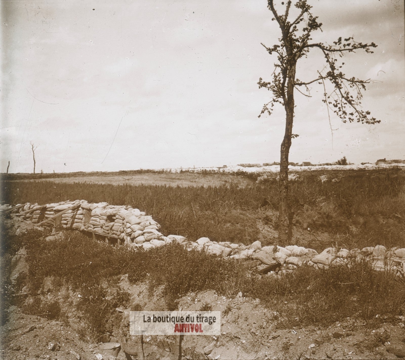 Souchez, première ligne en 1915, WW1, plaque verre photo ancienne stéréo 6x13 cm