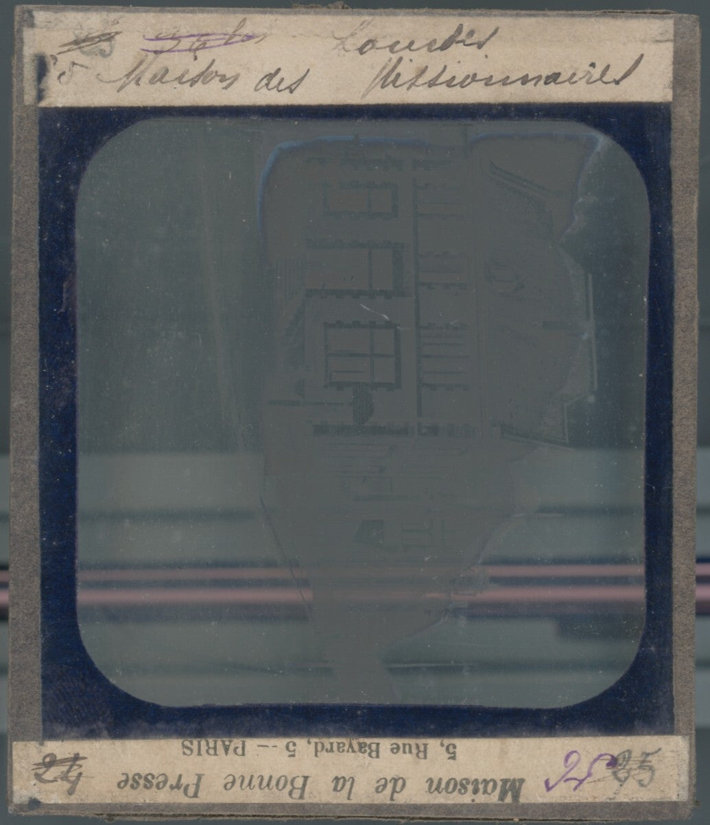 Hautes-Pyrénées, Lourdes, photo plaque verre, noir et blanc, positif 8,5x10 cm