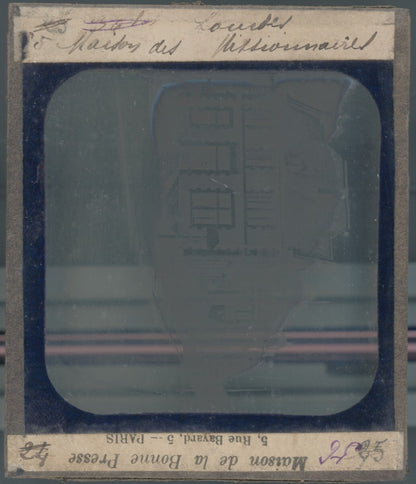 Hautes-Pyrénées, Lourdes, photo plaque verre, noir et blanc, positif 8,5x10 cm