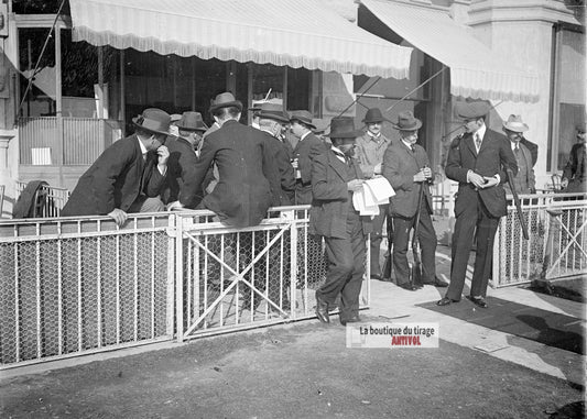 Tireurs, fusils, stand de tir, plaque verre photo ancienne, négatif 9x12 cm
