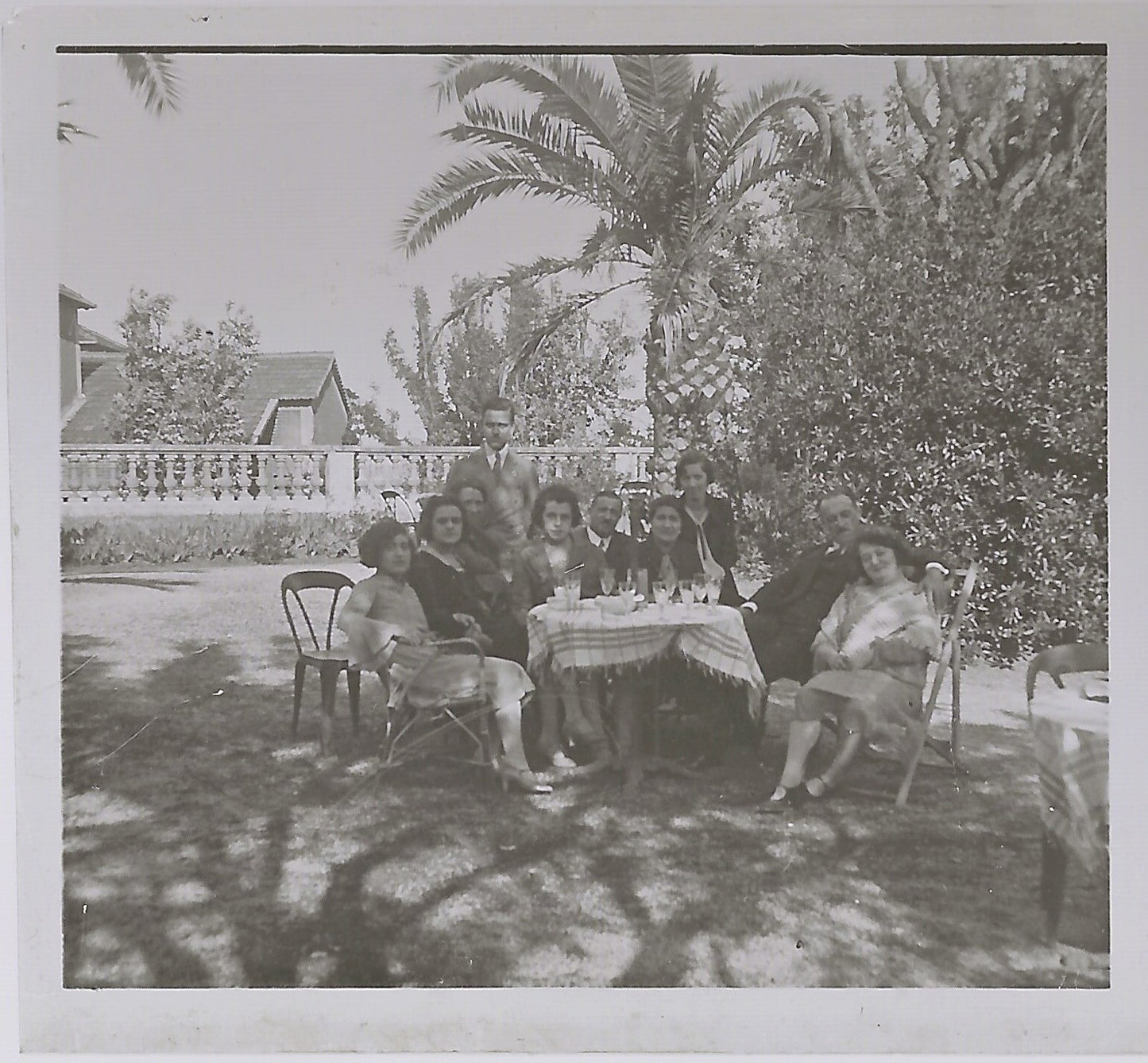 Famille, France, Plaque verre photo stéréoscopique, positif noir & blanc 6x13 cm