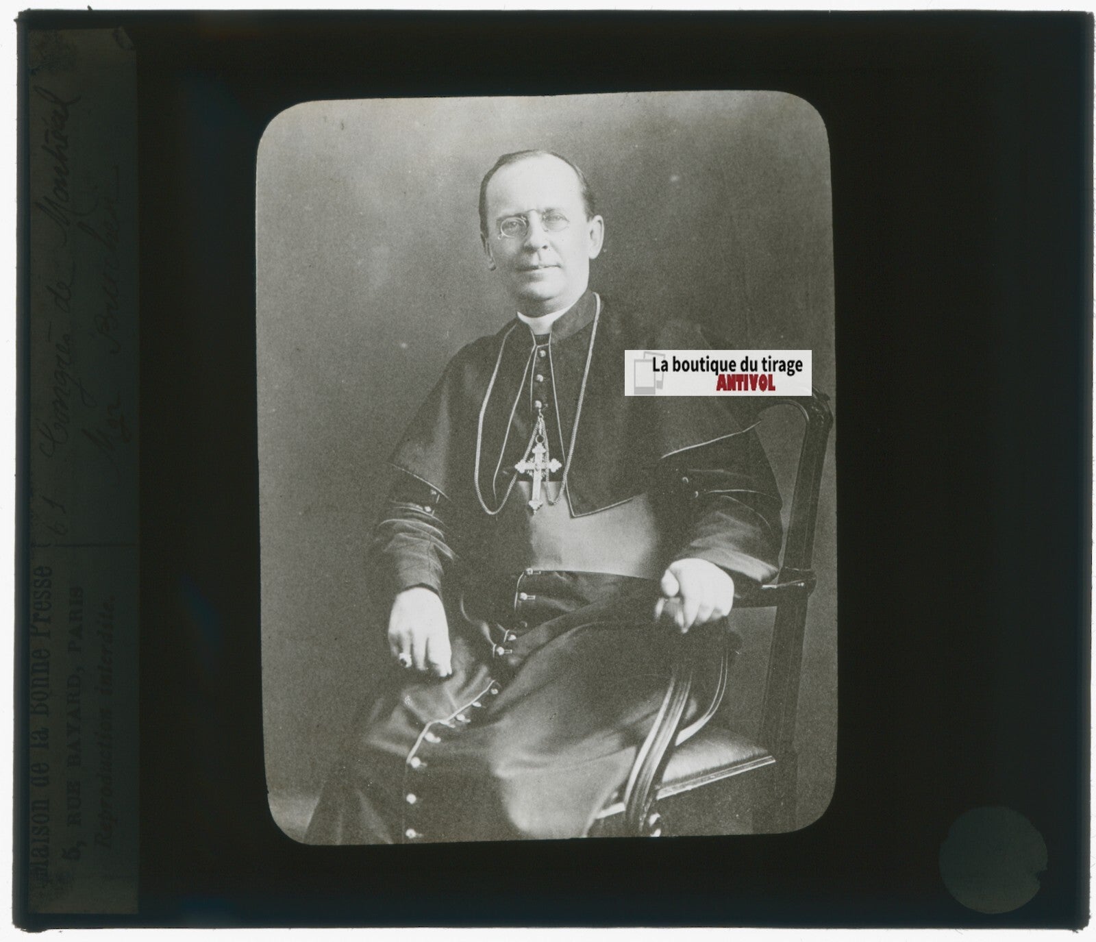 Bruchési, Congrès de Montréal, photo ancienne plaque verre, positif 8,5x10 cm