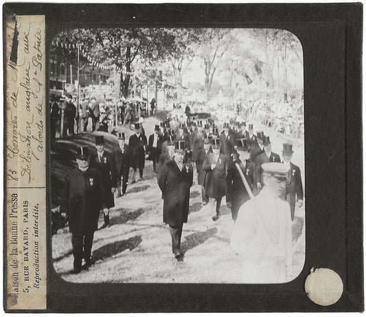 Délégation anglaise Saint-Patrice, Québec, photo plaque verre, positif 8,5x10 cm