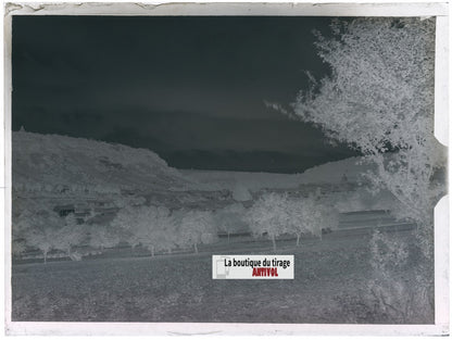 Saint-Claude village, photo ancienne plaque verre, négatif noir & blanc, 9x12 cm