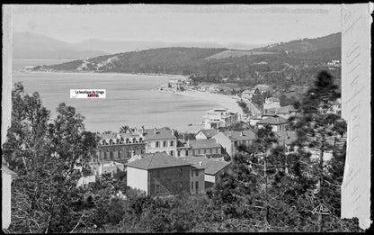 Sainte-Maxime, Pointe, Plaque verre photo, négatif noir & blanc 9x14 cm, France