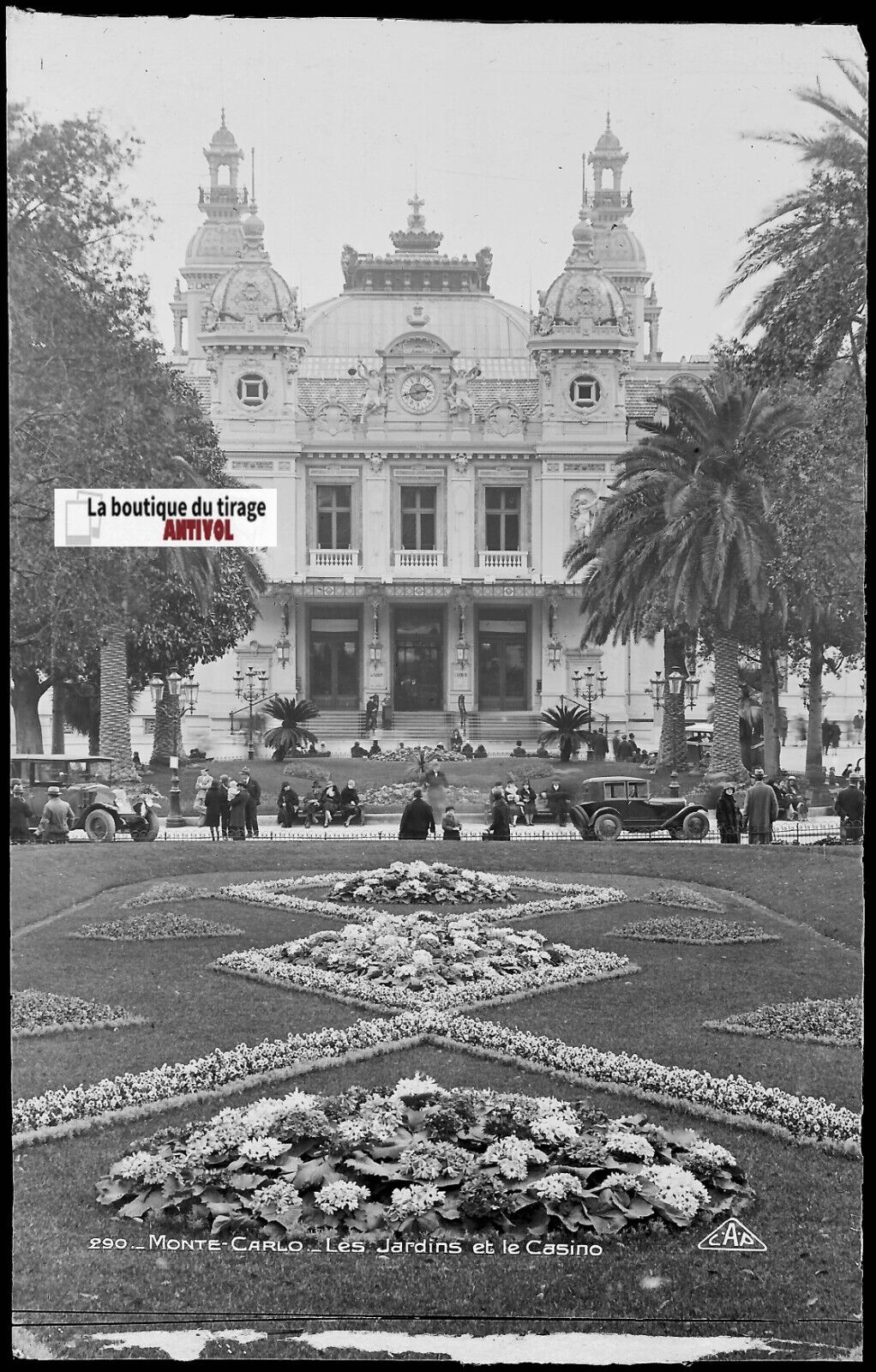 Monte-Carlo Monaco, casino, photos plaque de verre, lot de 5 négatifs 9x14 cm